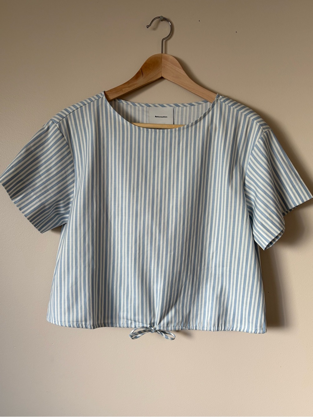 NEW Reformation Jordan Two Piece Skirt Set Cotton Calamari Stripe | US 4 UK 8 - Picture 9 of 14